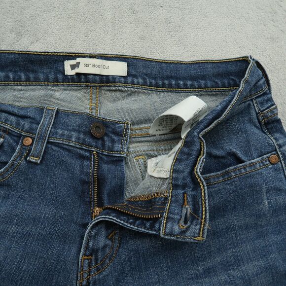 Levi's 515 Jeans Women's Size 8M Blue Mid-Rise Bootcut 31" Inseam Distressed - Picture 3 of 16